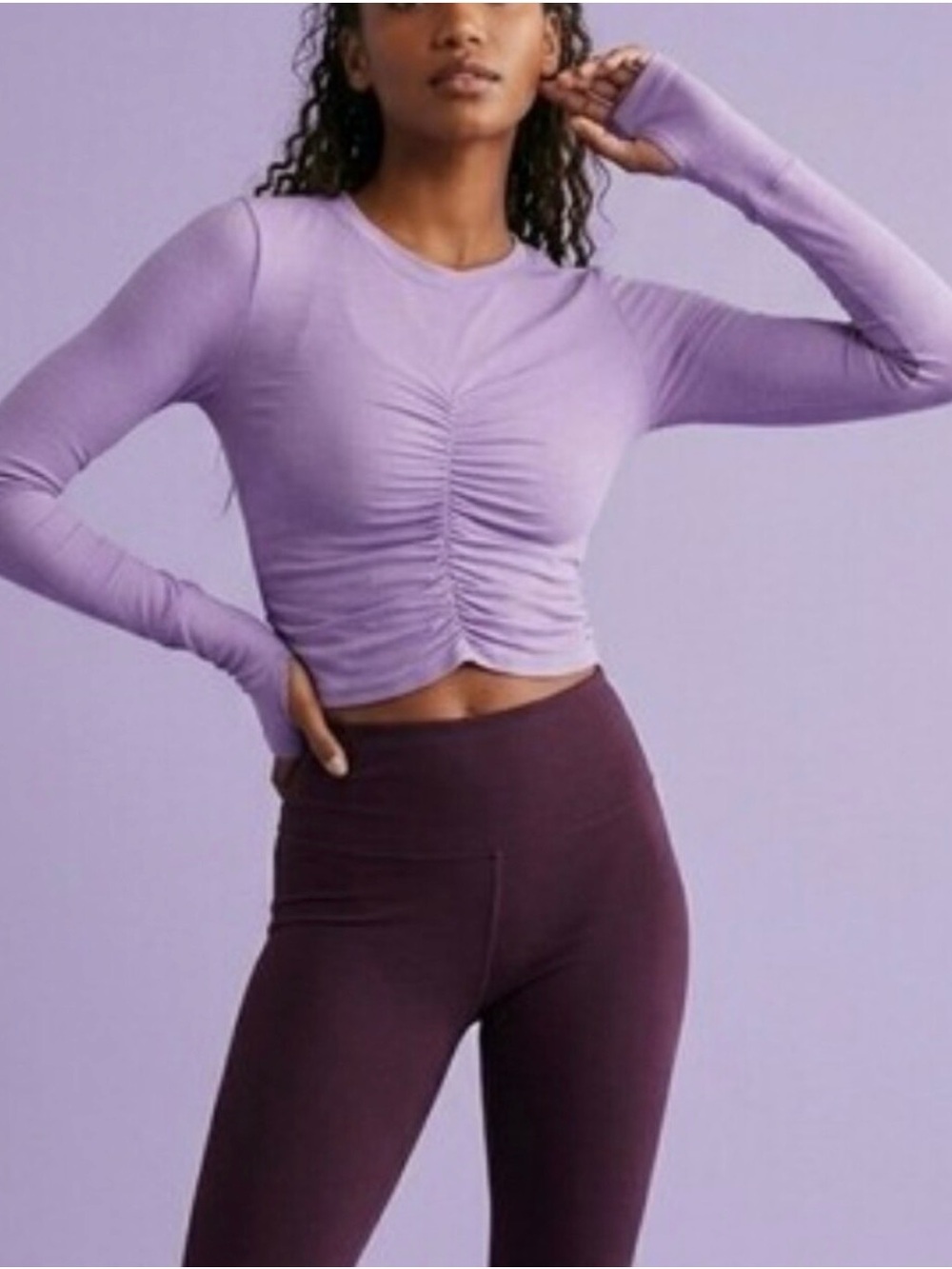 FP Movement Women's Tempo Ruched UV Protection Long Sleeve size XS NWT